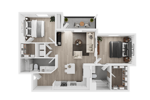 2 bedroom floorplan at Arrive Suisun City, Suisun City, CA 94585 ?